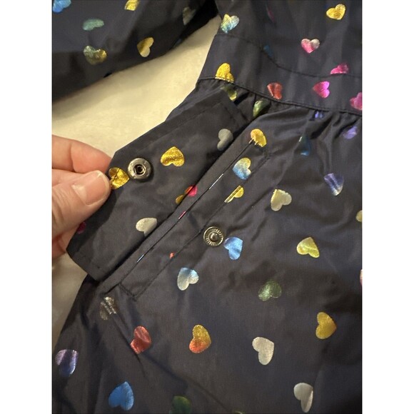 London Fog 2T Baby Toddler Coat Metallic Finish Hearts Hood Warm Black Girls - Picture 7 of 16